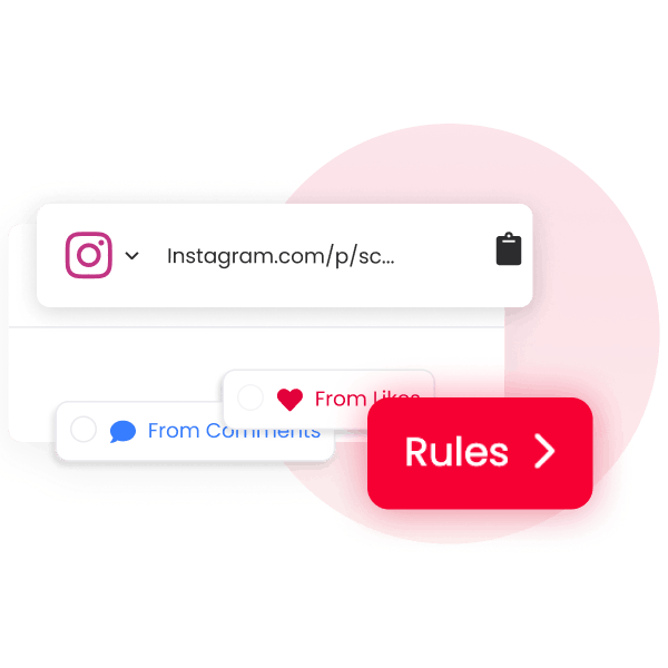 Fügen Sie den Instagram-Link ein, um das Gewinnspiel zu starten.